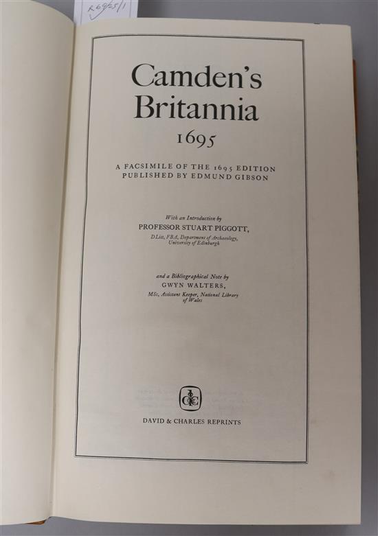 Camden, William - Britannia; or a Chronographical Description ... a facsimile of the 1695 edition, folio,